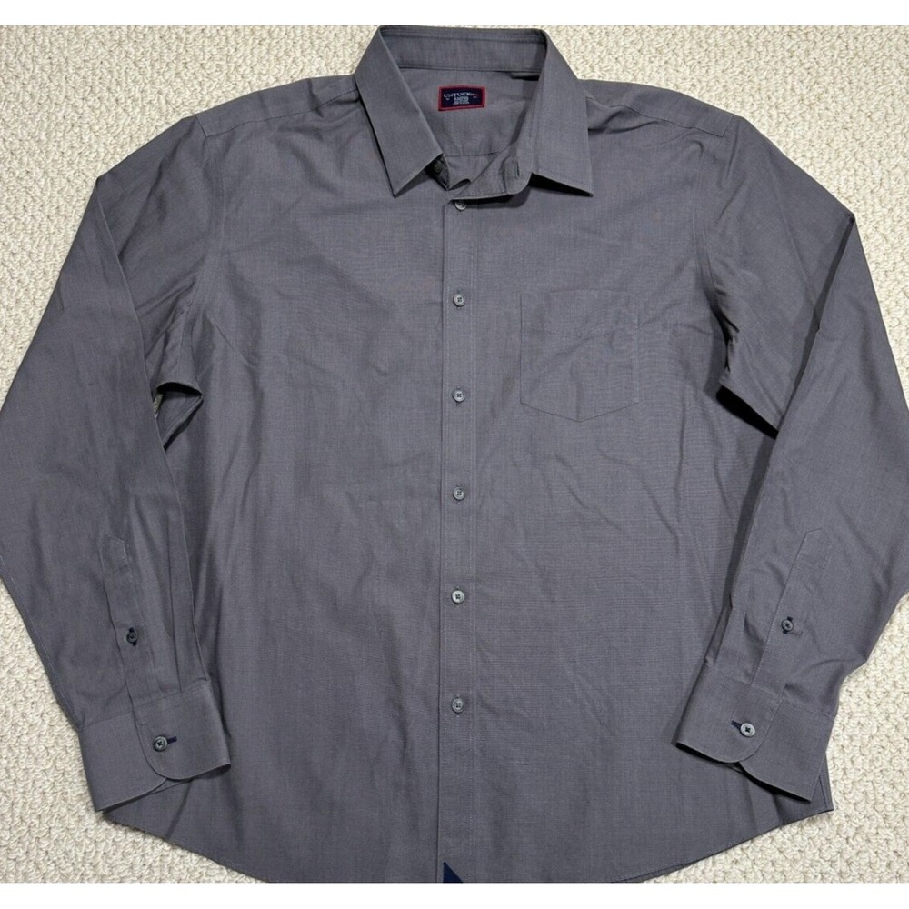 UNTUCKit Shirt Mens XL Gray Button Up Sangiovese WF Relaxed Fit Wrinkle Free